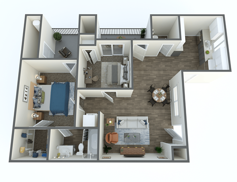 Floor plan for 2 beds, 1.5 baths, 800 sqft